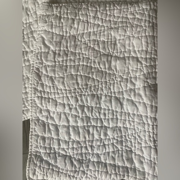 (2) Pottery Barn Linen Blend Pick Stitch Standard Shams White - Picture 2 of 4